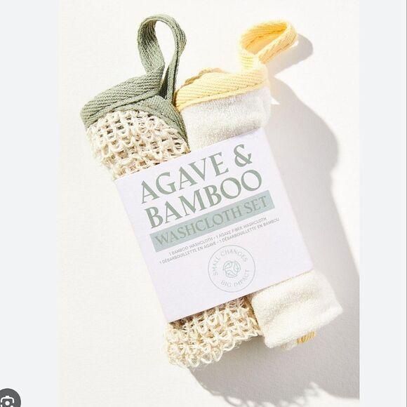 Anthropologie Agave & Bamboo Washcloth Set NEW - Picture 1 of 4